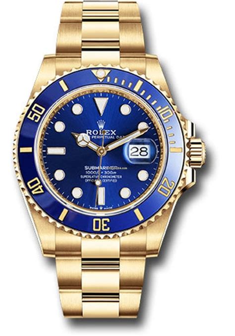 blue and gold sumbmariner rolex|Rolex Submariner gold price.